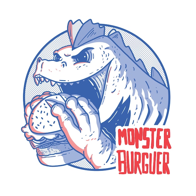 A monster with burger