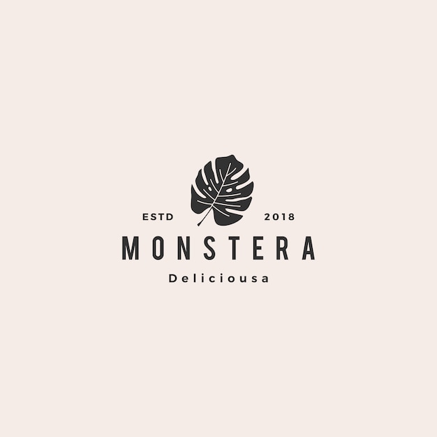 Monstera deliciosa deliciousa leaf logo 