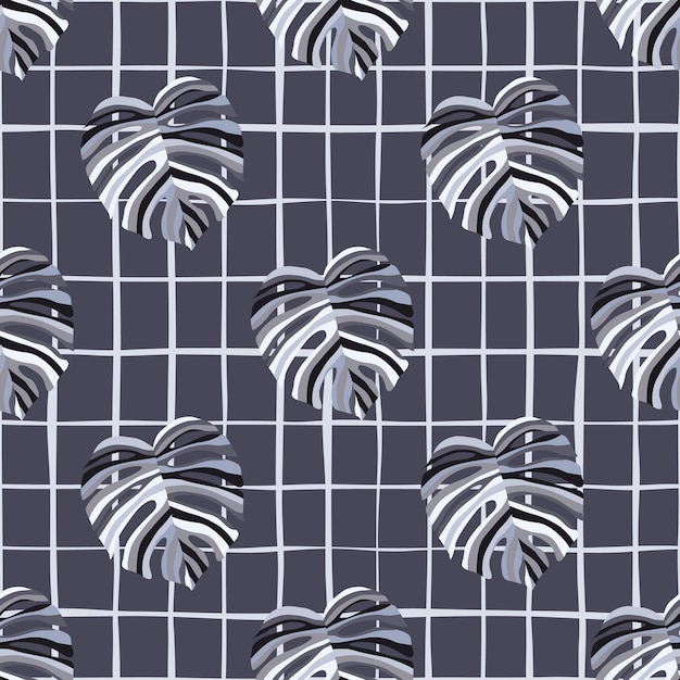 Monstera leaf tropical seamless pattern palm leaves endless background Botanical wallpaper