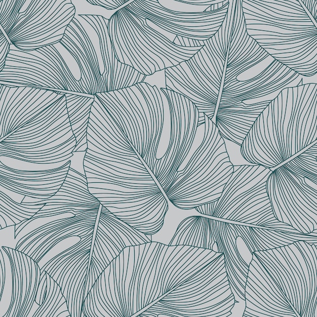 Monstera leaves seamless pattern. Tropical pattern, botanical leaf