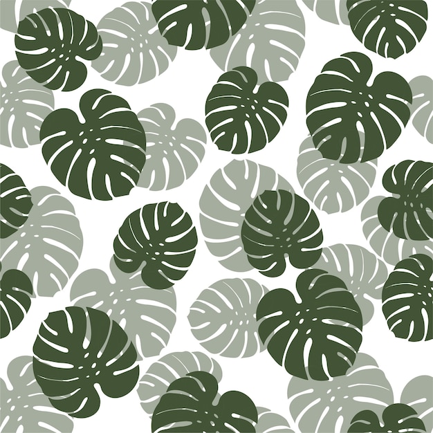 Vector monstera leaves seamless pattern