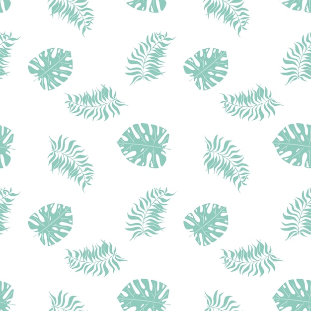 Monstera palm tropical jungle leaf seamless pattern