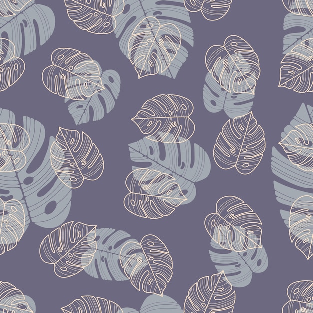 Monstera plant seamless pattern