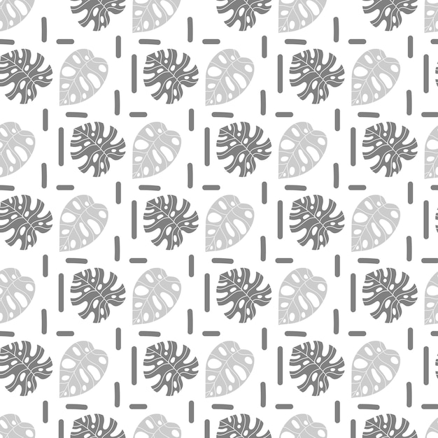 Monstera Seamless Vector Pattern Design