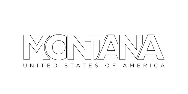 Montana USA typography slogan design America logo with graphic city lettering for print and web