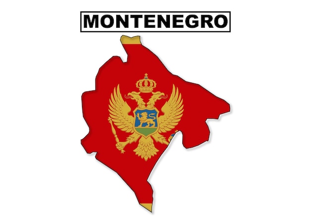 Montenegro flag map in vector