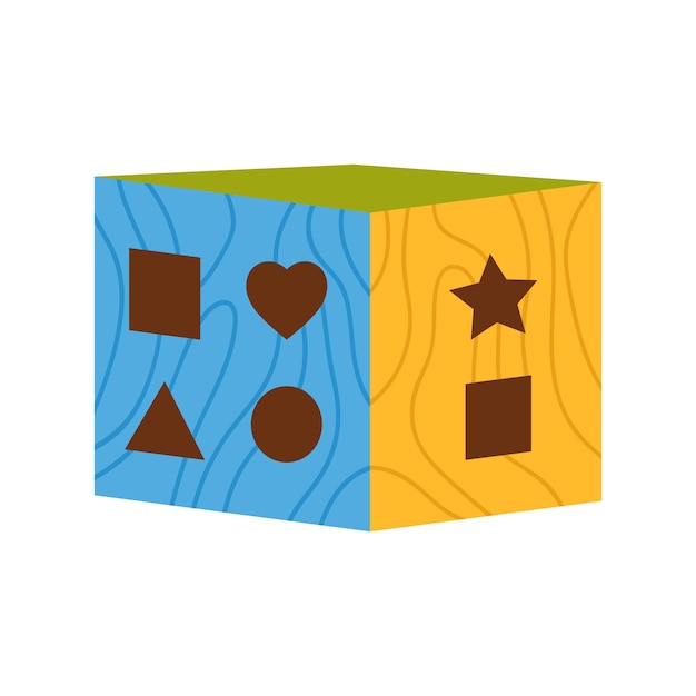 Vector montessori wooden cube