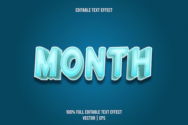 Month editable text effect