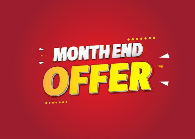 Month end offer vector text design