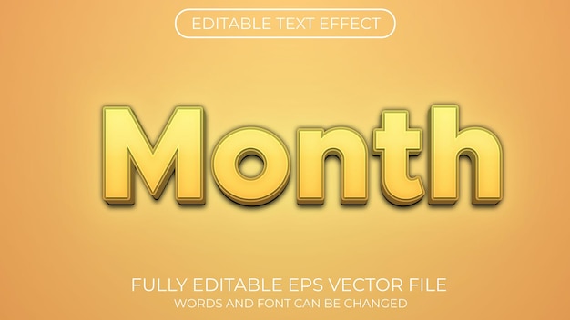 Month text effect