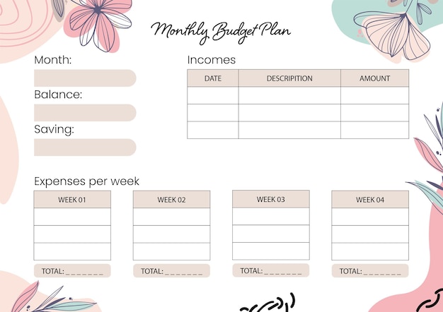 monthly budget planner