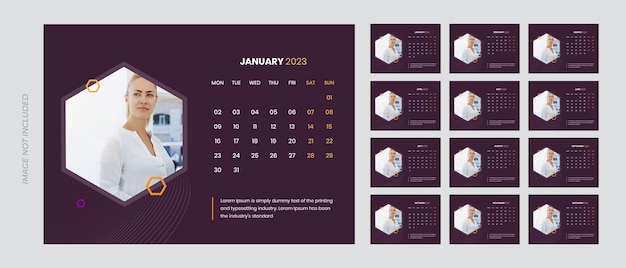 Monthly calendar template for 2023 year. Week Starts on Monday