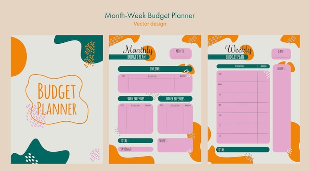 Monthly and weekly budget planner