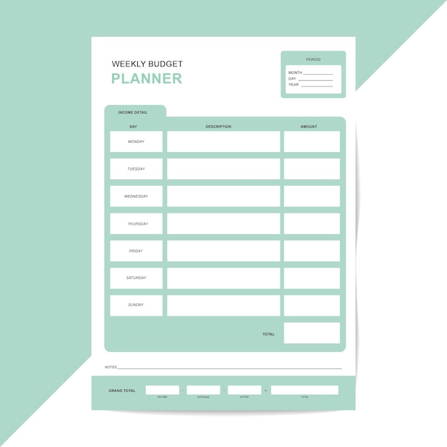 Monthly and Weekly Minimal Budget Planner A4 Paper Size