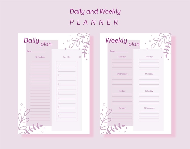 Monthly and weekly planner A4 format Pantone colors