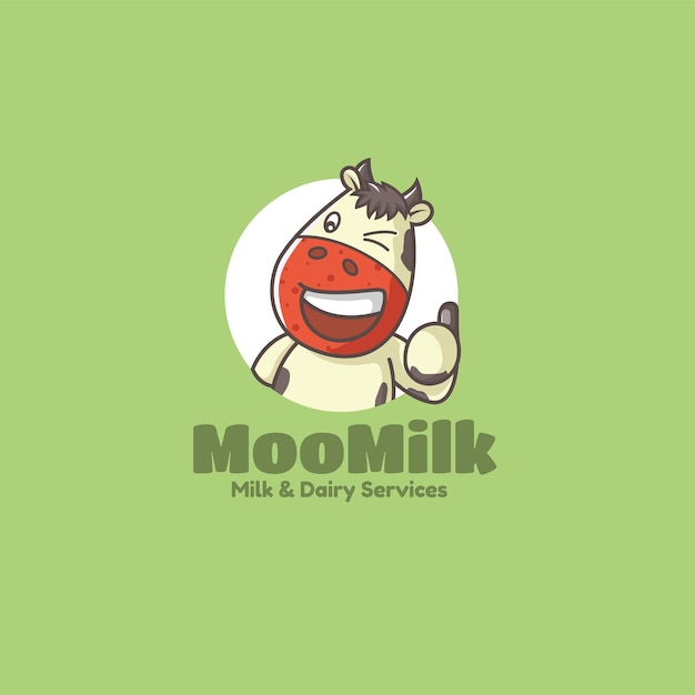 Moo milk and dairy services vector logo design