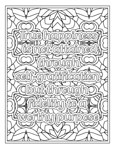 Mood Sawing Quotes Coloring Book Page for Adult