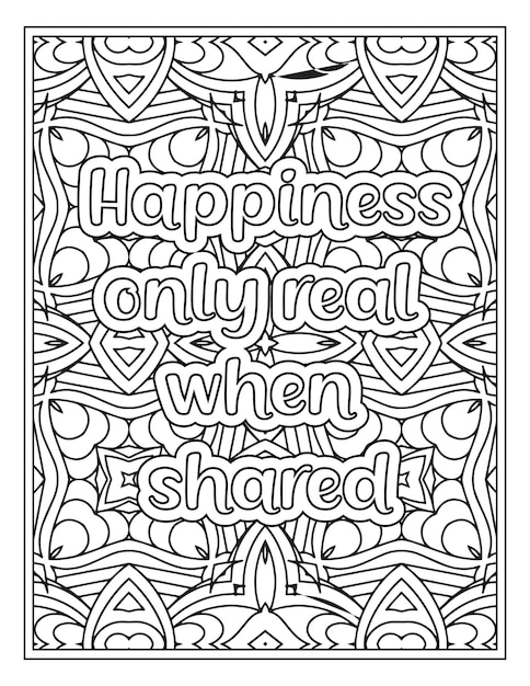 Mood Sawing Quotes Coloring Book Page for Adult