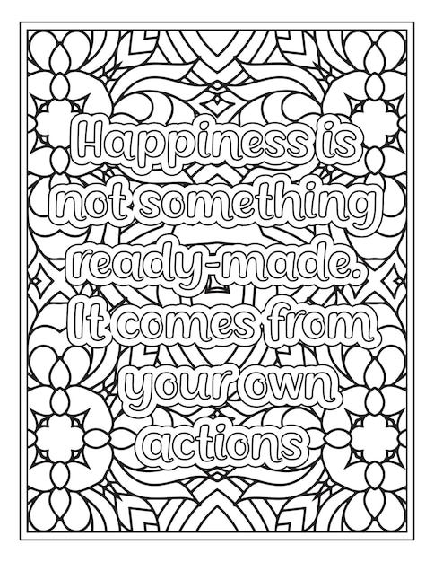 Mood Sawing Quotes Coloring Book Page for Adult