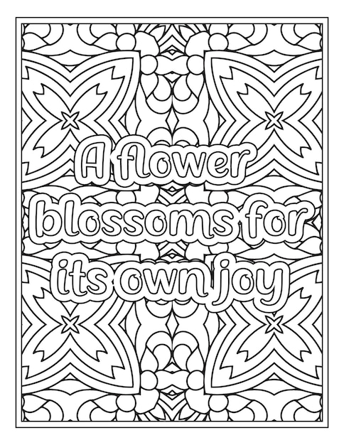 Mood Sawing Quotes Coloring Book Page for Adult