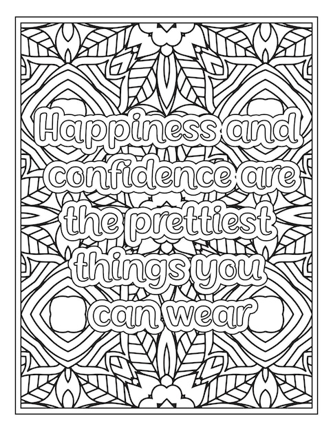 Mood Sawing Quotes Coloring Book Page for Adult