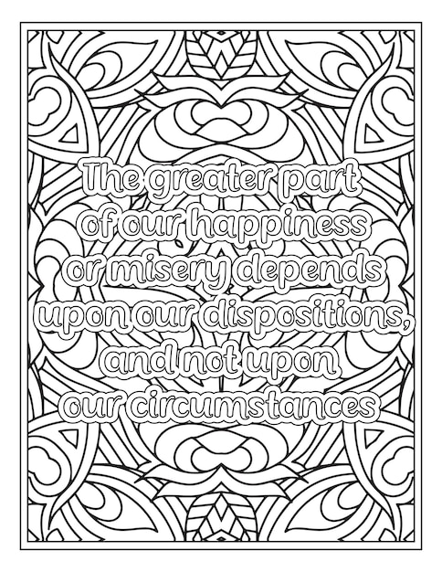 Mood Sawing Quotes Coloring Book Page for Adult