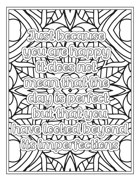 Mood Sawing Quotes Coloring Book Page for Adult