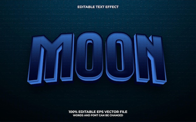 Moon 3d editable text effect