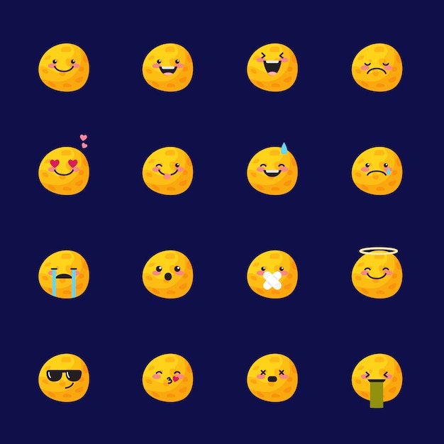 moon emoji icon set