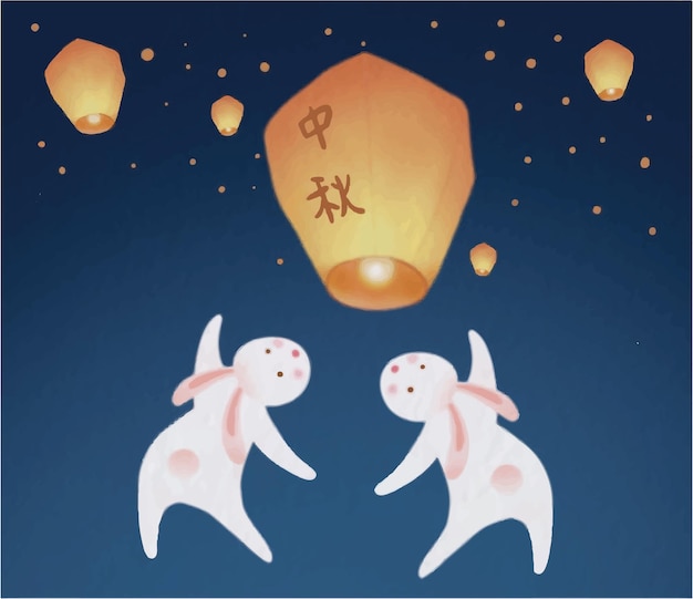 Moon festival Rabbit illustration background