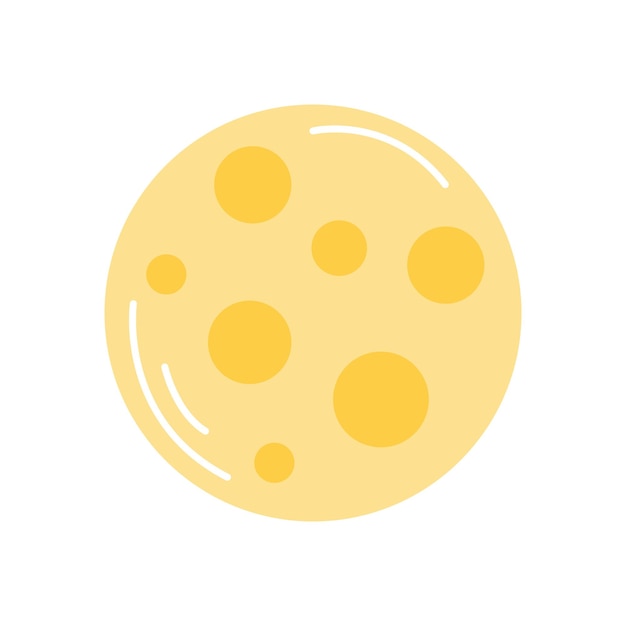 Moon in flat style vector illustration on white background