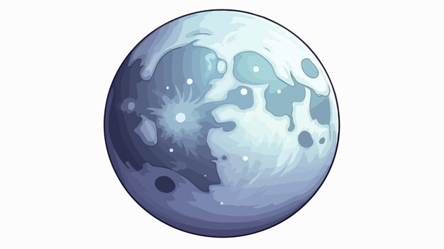 Vector moon isolated vector on white background cartoon