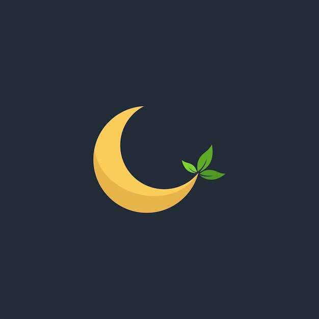 moon leaf logo template