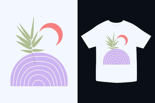 Moon and leaves t-shirt design