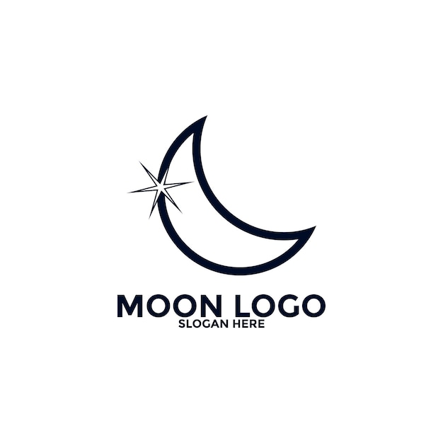 Moon logo vector icon simple moon logo design template