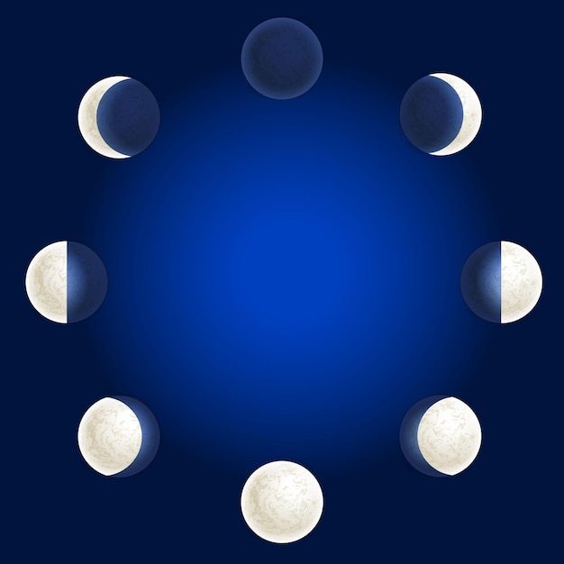 Moon phases illustration celestial space planet poster background