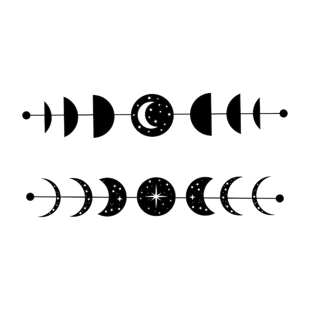 Moon Phases Silhouette Fill