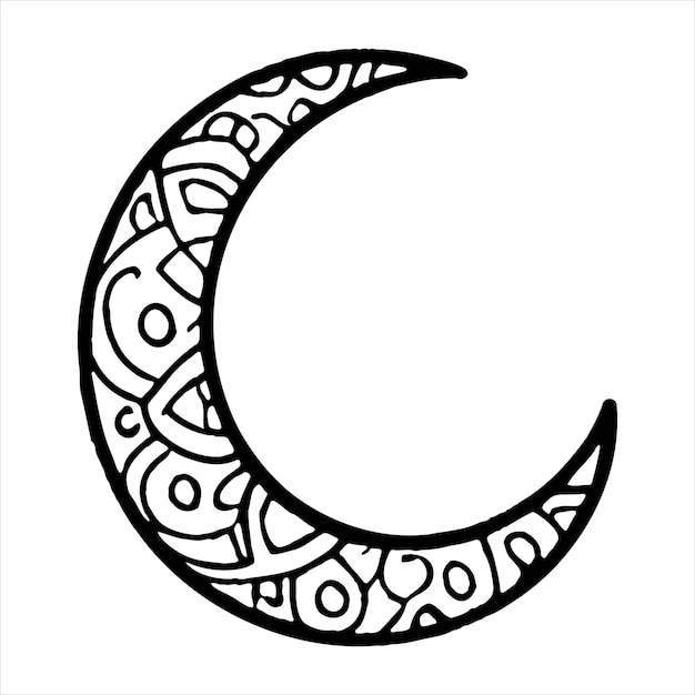 Vector moon picture for coloring book