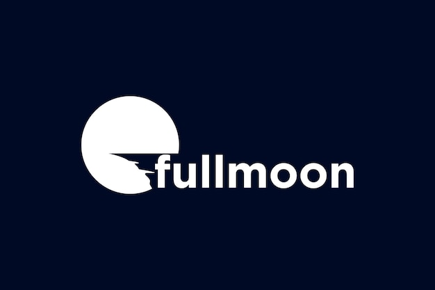 Moon typographic logo, One of the moons is beautifully embedded in the letter