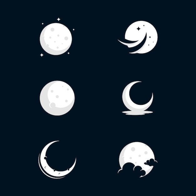 Moon Vector icon design illustration Template