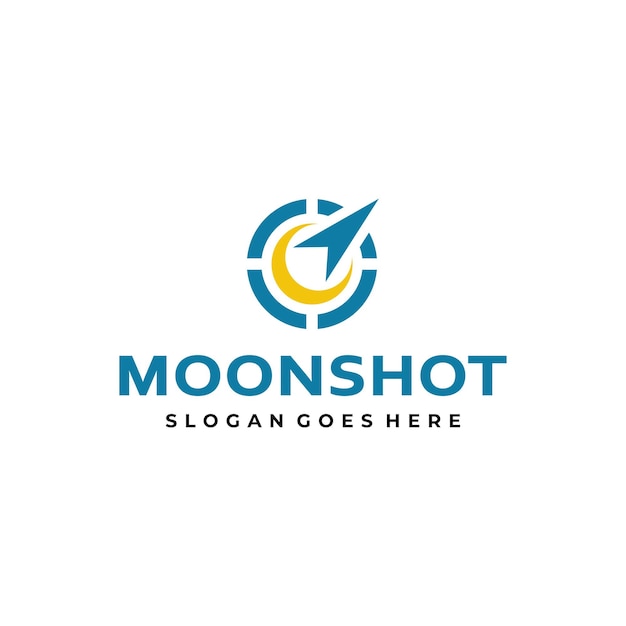 Moon with Arrow Target Logo Design