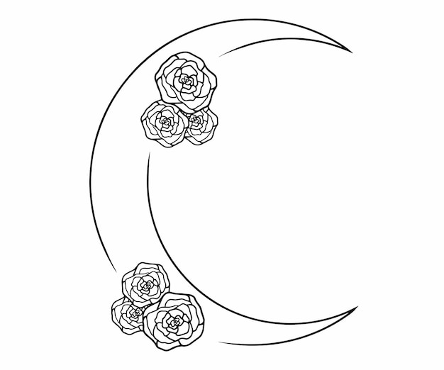 Moon with roses