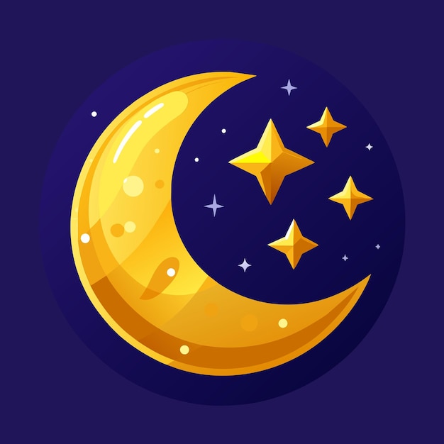 Moon with stars in night vector