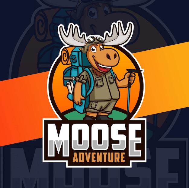 moose adventure mascot logo design