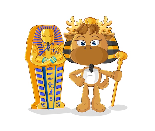 Moose ancient egypt cartoon cartoon mascot vector