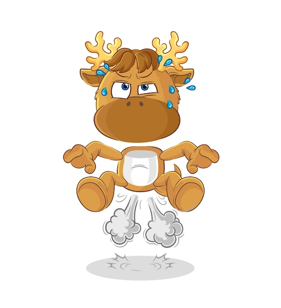 Moose fart jumping illustration character vector