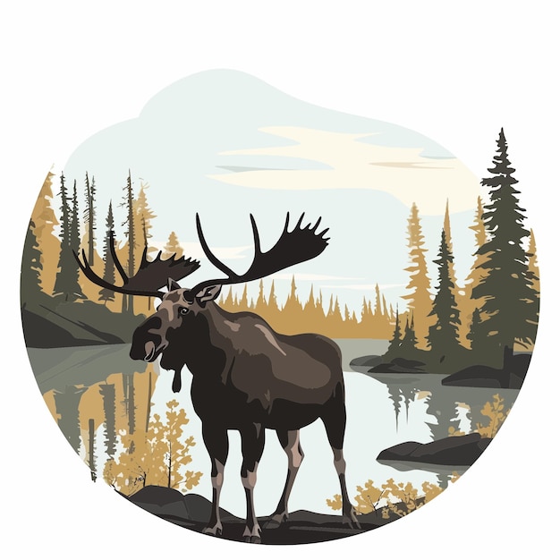 Moose in the forest 1