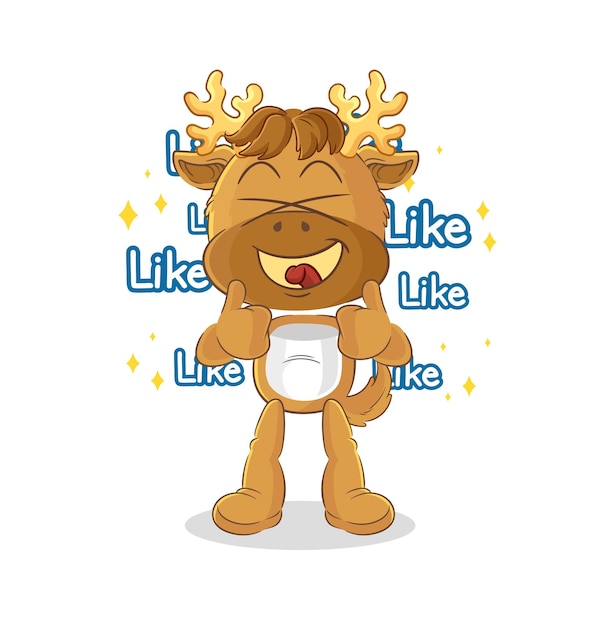 Moose give lots of likes cartoon vector