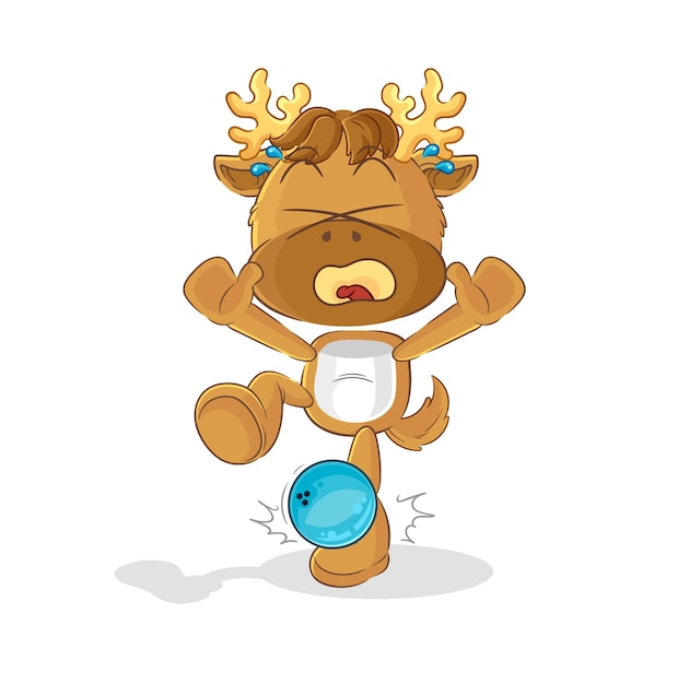 Moose hiten by bowling cartoon cartoon mascot vector