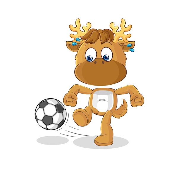 Moose kicking the ball cartoon cartoon mascot vector